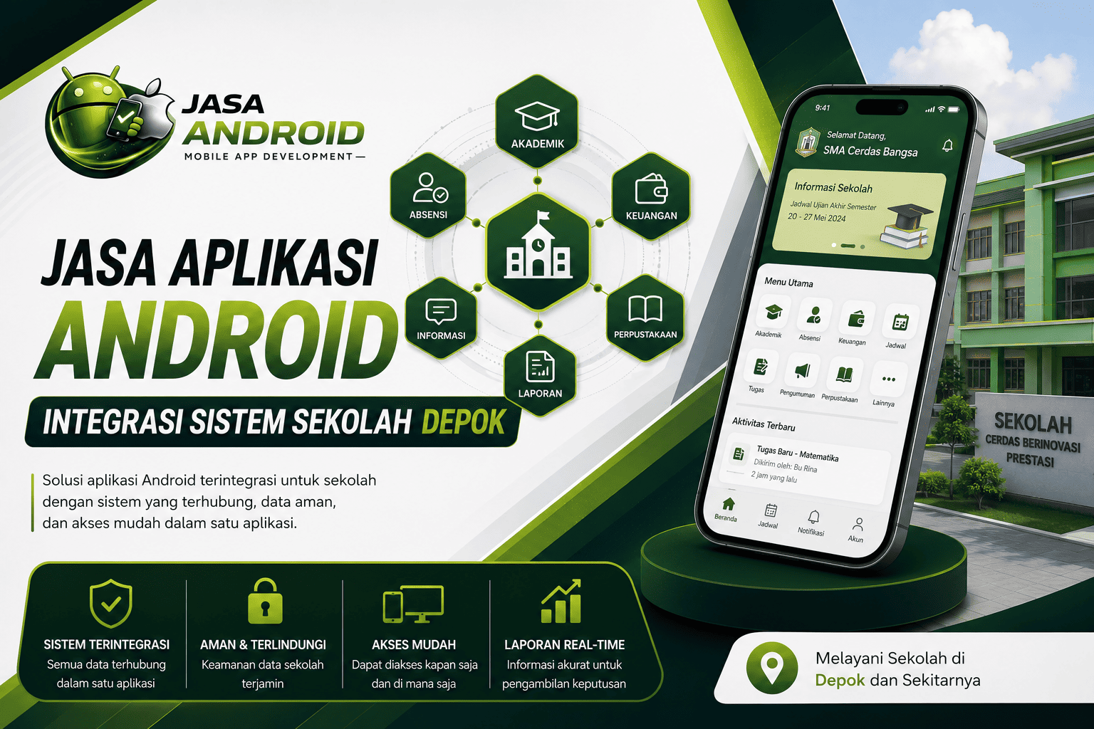 Jasa Aplikasi Android Integrasi Sistem Sekolah Depok untuk Solusi Digital Pendidikan yang Lebih Rapi, Cepat, dan Profesional